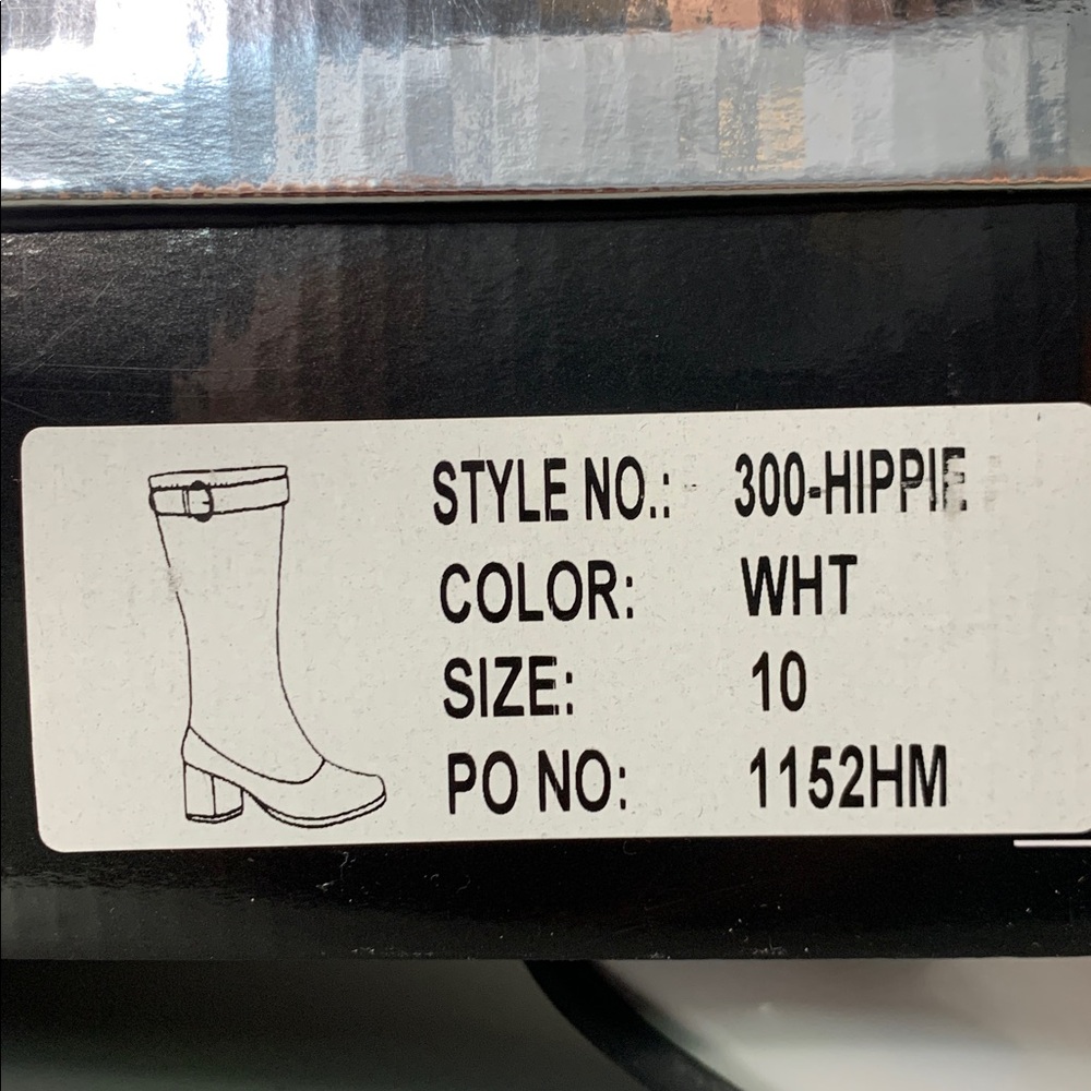 Ellie White Patent Mid-Calf Block Heel Boots with Ankle Strap Size 10 - Picture 13 of 17
